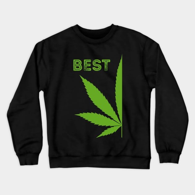 Part 1 Gift for Best Friends - BFF Best Marijuana Leaf Crewneck Sweatshirt by Panda Pope